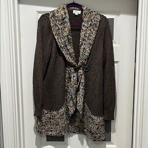 BP Women's Multicolor Knit Jacket with Belt